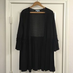 Black flowy lace kimono M